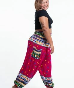 HaremPants.com Plus Size Triangles Women's Harem Pants In Pink 8 HaremPants.com Plus Size Triangles Women's Harem Pants In Pink
