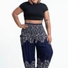 HaremPants.com Plus Size Vines Women's Harem Pants In Blue 2 HaremPants.com Plus Size Vines Women's Harem Pants In Blue
