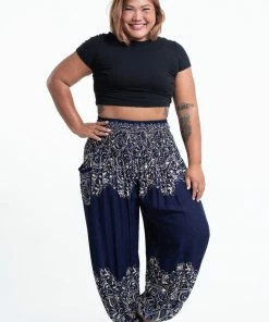 HaremPants.com Plus Size Vines Women's Harem Pants In Blue