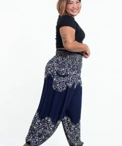 HaremPants.com Plus Size Vines Women's Harem Pants In Blue 8 HaremPants.com Plus Size Vines Women's Harem Pants In Blue