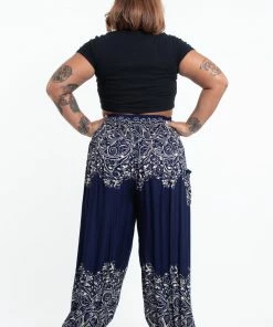 HaremPants.com Plus Size Vines Women's Harem Pants In Blue 9 HaremPants.com Plus Size Vines Women's Harem Pants In Blue