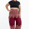 HaremPants.com Plus Size Vines Women's Harem Pants In Red 2 HaremPants.com Plus Size Vines Women's Harem Pants In Red
