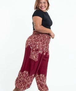 HaremPants.com Plus Size Vines Women's Harem Pants In Red