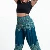 HaremPants.com Plus Size Vines Women's Harem Pants In Turquoise