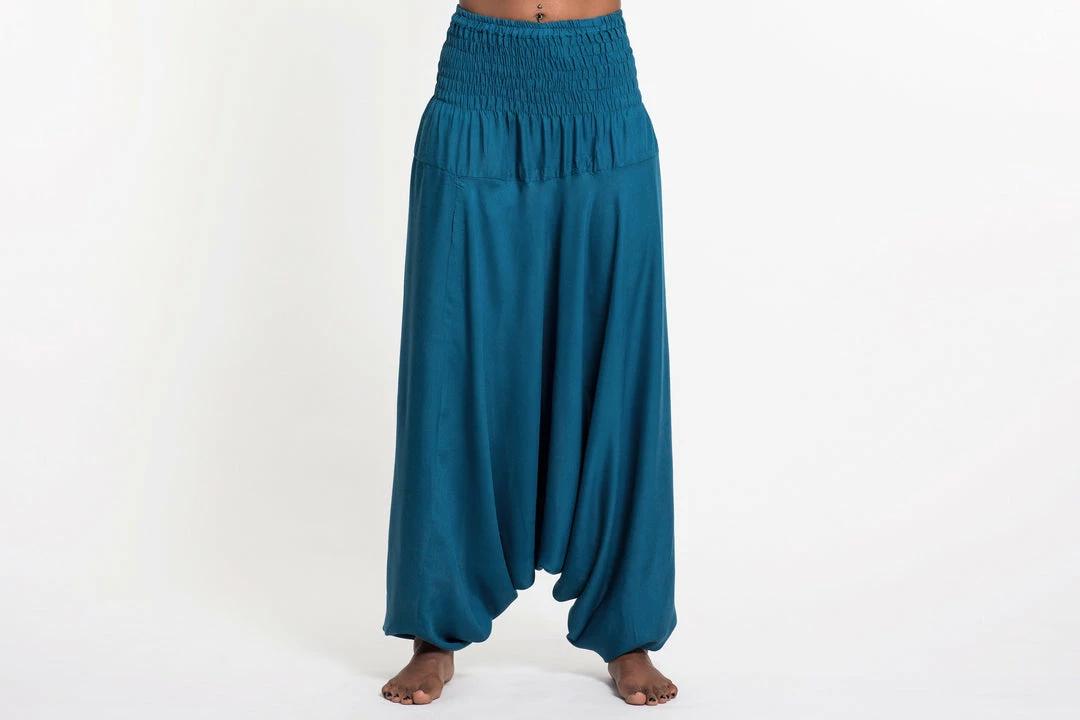 HaremPants.com Women's Solid Color Jumpsuit Harem Pants In Aqua Blue 4 HaremPants.com Women's Solid Color Jumpsuit Harem Pants In Aqua Blue