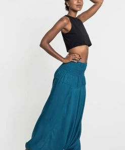 HaremPants.com Women's Solid Color Jumpsuit Harem Pants In Aqua Blue 8 HaremPants.com Women's Solid Color Jumpsuit Harem Pants In Aqua Blue