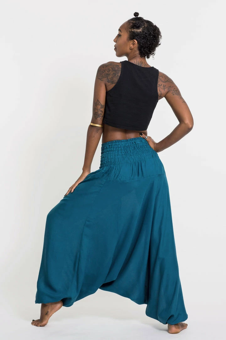 HaremPants.com Women's Solid Color Jumpsuit Harem Pants In Aqua Blue 6 HaremPants.com Women's Solid Color Jumpsuit Harem Pants In Aqua Blue