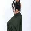 HaremPants.com Solid Color Jumpsuit Harem Pants In Dark Green