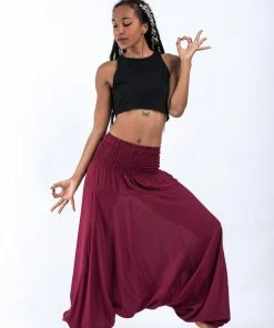 HaremPants.com Solid Color Jumpsuit Harem Pants In Red Women's