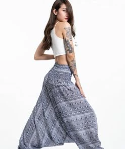 HaremPants.com Aztec Stripes Jumpsuit Harem Pants In Gray Women's