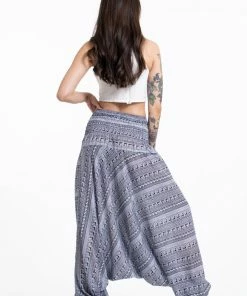 HaremPants.com Aztec Stripes Jumpsuit Harem Pants In Gray Women's