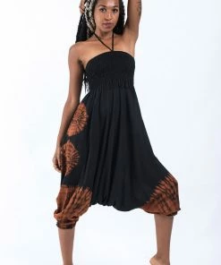 HaremPants.com Tie Dye Jumpsuit Harem Pants In Black 02