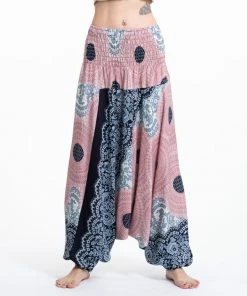 HaremPants.com Geometric Mandalas Jumpsuit Harem Pants In Pink Blue
