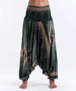 HaremPants.com Women's Diamond Peacock Jumpsuit Harem Pants In Green