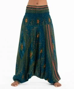 HaremPants.com Peacock Eye Jumpsuit Harem Pants In Teal