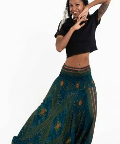 HaremPants.com Peacock Eye Jumpsuit Harem Pants In Teal