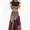HaremPants.com Floral Mandalas Jumpsuit Harem Pants In Maroon Women's