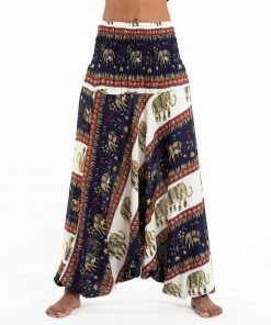 HaremPants.com Elephant Bliss Jumpsuit Elephant Pants In Navy Women's