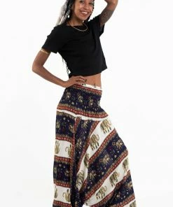 HaremPants.com Elephant Bliss Jumpsuit Elephant Pants In Navy Women's