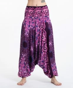 HaremPants.com Paisley Mandalas Jumpsuit Harem Pants In Purple