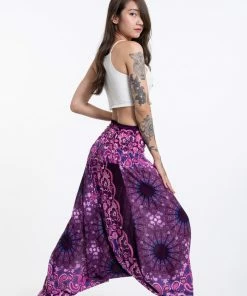 HaremPants.com Paisley Mandalas Jumpsuit Harem Pants In Purple