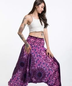 HaremPants.com Paisley Mandalas Jumpsuit Harem Pants In Purple