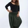 HaremPants.com Plus Size Solid Color Drop Crotch Women's Harem Pants In Dark Green