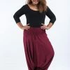 HaremPants.com Plus Size Solid Color Drop Crotch Women's Harem Pants In Red