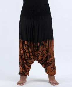 HaremPants.com Plus Size Tie Dye Drop Crotch Women's Harem Pants In Black 05