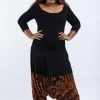 HaremPants.com Plus Size Tie Dye Drop Crotch Women's Harem Pants In Black 05