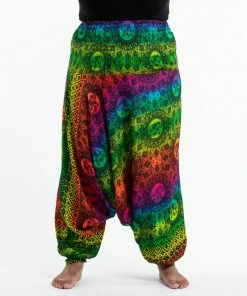 HaremPants.com Plus Size Rainbow Elephant Drop Crotch Women's Harem Pants In Green