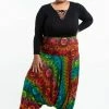 HaremPants.com Plus Size Rainbow Elephant Drop Crotch Women's Harem Pants In Orange