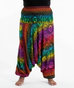 HaremPants.com Plus Size Rainbow Elephant Drop Crotch Women's Harem Pants In Purple