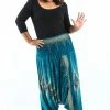 HaremPants.com Plus Size Diamond Peacock Drop Crotch Women's Harem Pants In Turquoise