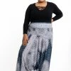 HaremPants.com Plus Size Marble Mandalas Drop Crotch Women's Harem Pants In Indigo