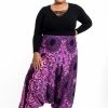 HaremPants.com Plus Size Paisley Mandalas Drop Crotch Women's Harem Pants In Purple