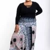 HaremPants.com Plus Size Paisley Mandalas Drop Crotch Women's Harem Pants In Silver Gray