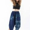 HaremPants.com Two Tone Maze Prints Women's Three Quarter Pants In Blue