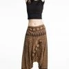 HaremPants.com Hill Tribe Elephant Women's Elephant Pants In Brown