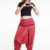 HaremPants.com Hill Tribe Elephant Women's Elephant Pants In Red