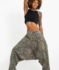HaremPants.com Hill Tribe Paisley Print Women's Harem Pants In Black