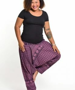 HaremPants.com Plus Size Hill Tribe Elephant Women's Elephant Pants In Purple