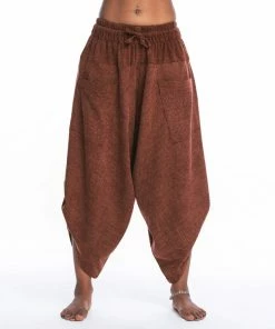 HaremPants.com Stone Washed Large Pockets Women's Harem Pants In Brick