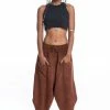 HaremPants.com Stone Washed Large Pockets Women's Harem Pants In Brick