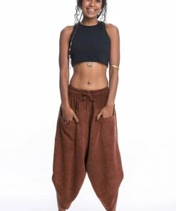 HaremPants.com Stone Washed Large Pockets Women's Harem Pants In Brick