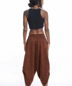 HaremPants.com Stone Washed Large Pockets Women's Harem Pants In Brick