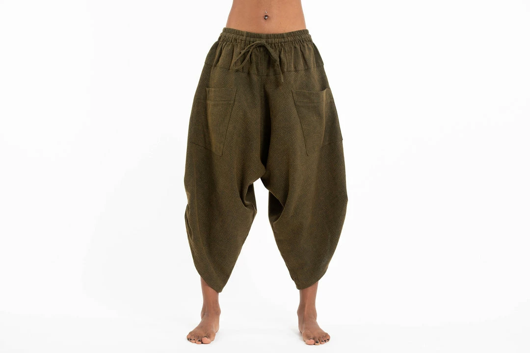 HaremPants.com Stone Washed Large Pockets Women's Harem Pants In Olive Green 4 HaremPants.com Stone Washed Large Pockets Women's Harem Pants In Olive Green