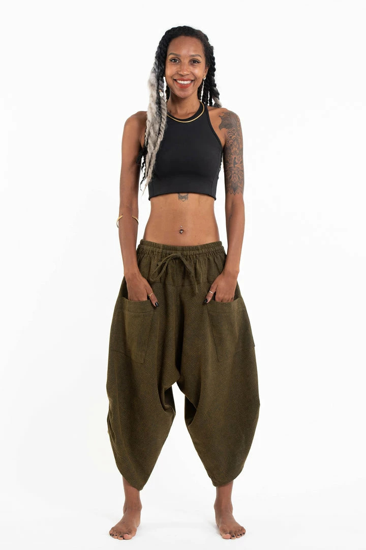 HaremPants.com Stone Washed Large Pockets Women's Harem Pants In Olive Green 3 HaremPants.com Stone Washed Large Pockets Women's Harem Pants In Olive Green