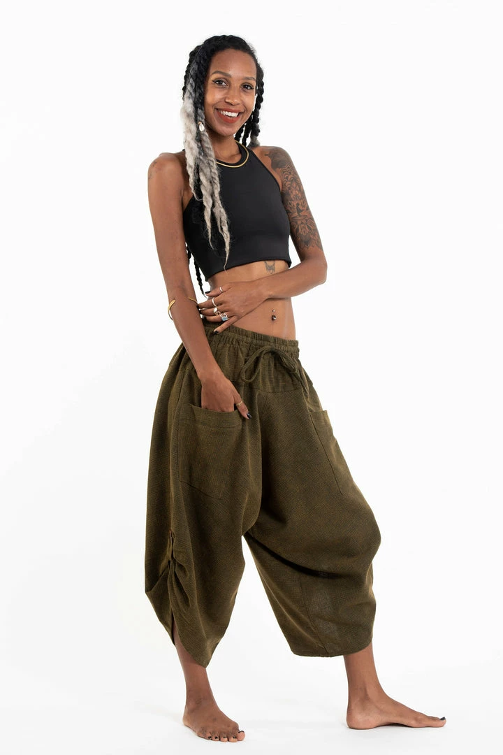 HaremPants.com Stone Washed Large Pockets Women's Harem Pants In Olive Green 5 HaremPants.com Stone Washed Large Pockets Women's Harem Pants In Olive Green