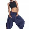 HaremPants.com Stone Washed Large Pockets Women's Harem Pants In Blue